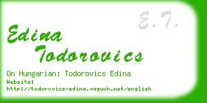edina todorovics business card